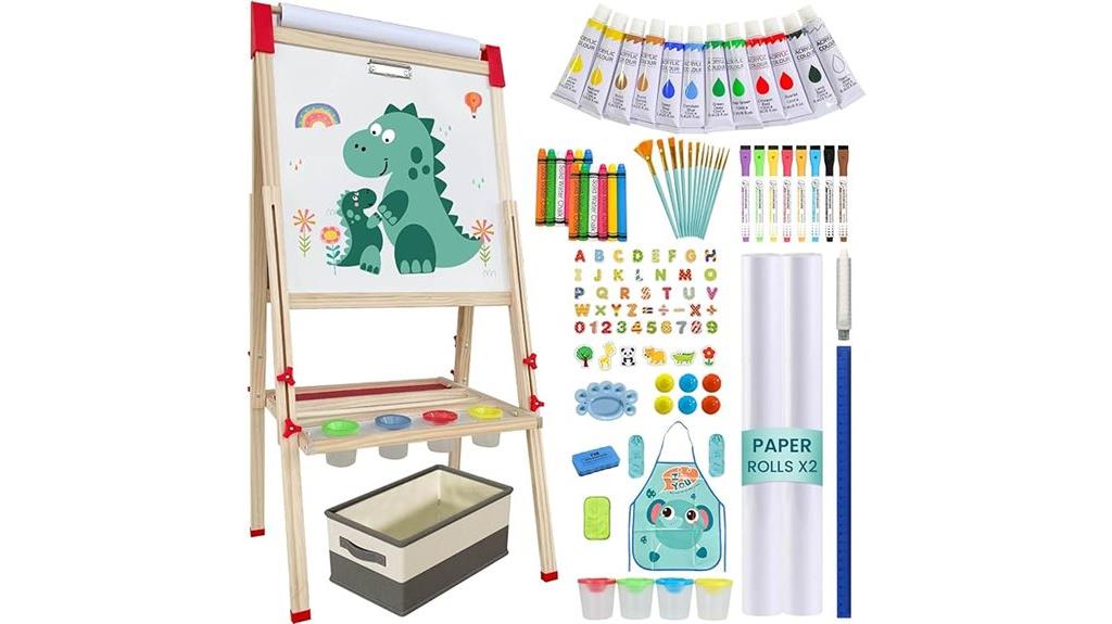 kids adjustable wooden easel