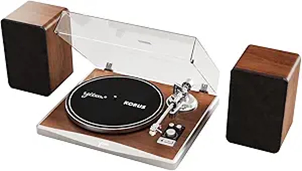 korus turntable with speakers