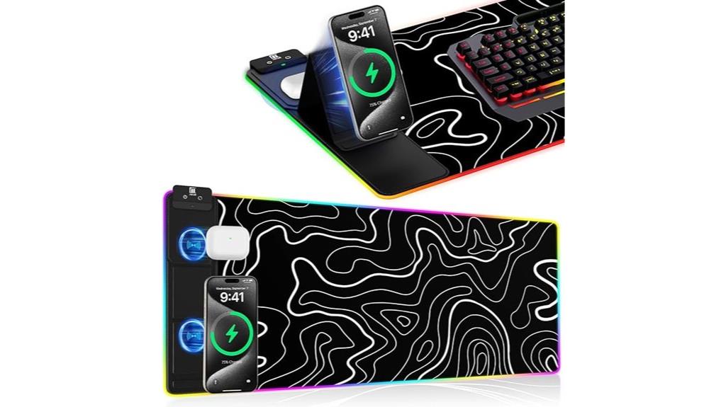 large mouse pad with phone holder