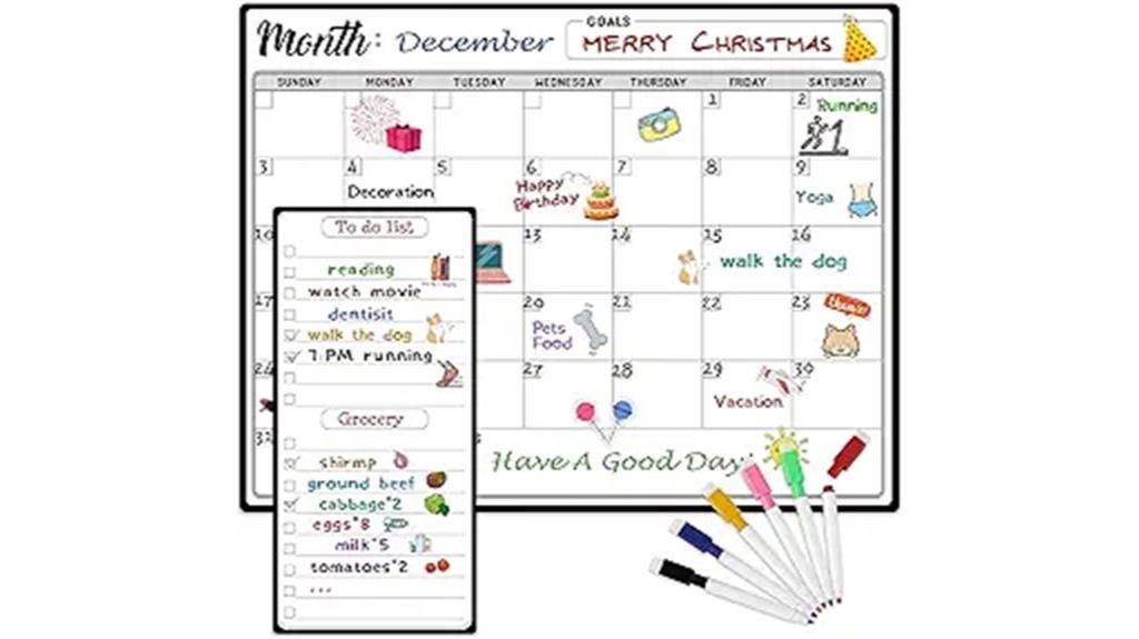 magnetic calendar with markers