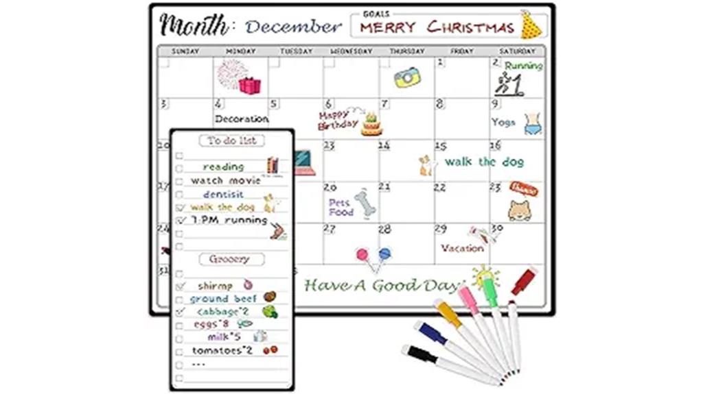 magnetic calendar with markers