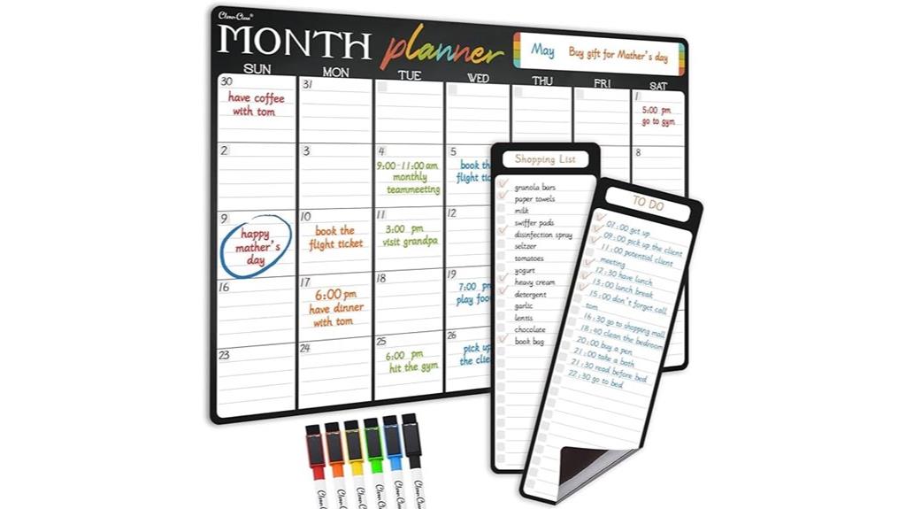 magnetic calendar with markers