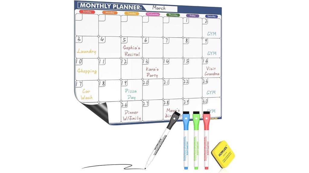 magnetic refrigerator calendar organizer