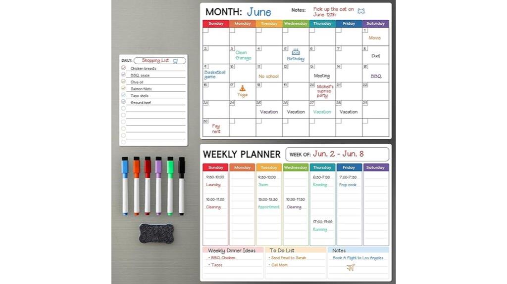magnetic refrigerator calendar set