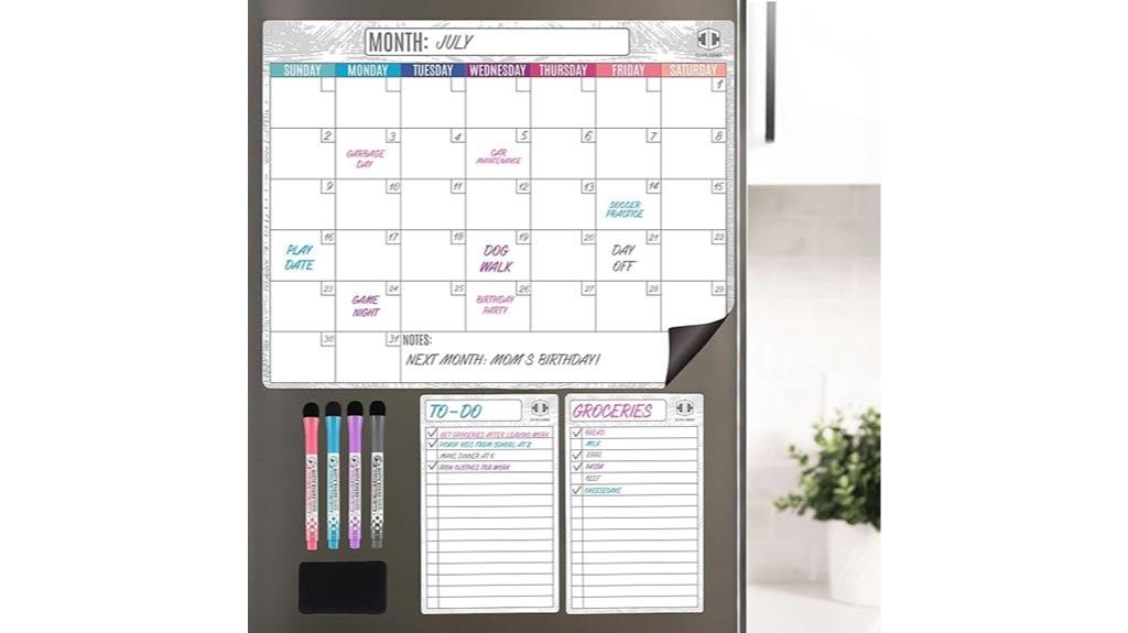 magnetic refrigerator calendar system