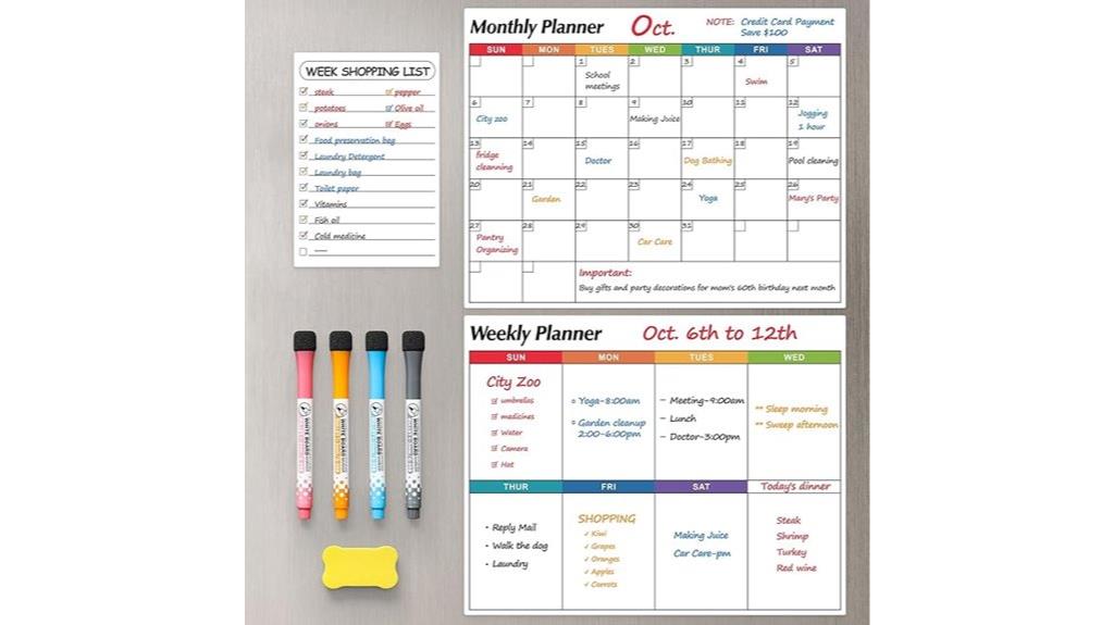magnetic reusable calendar set