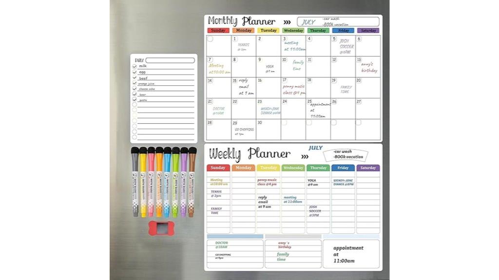 magnetic whiteboard calendar set