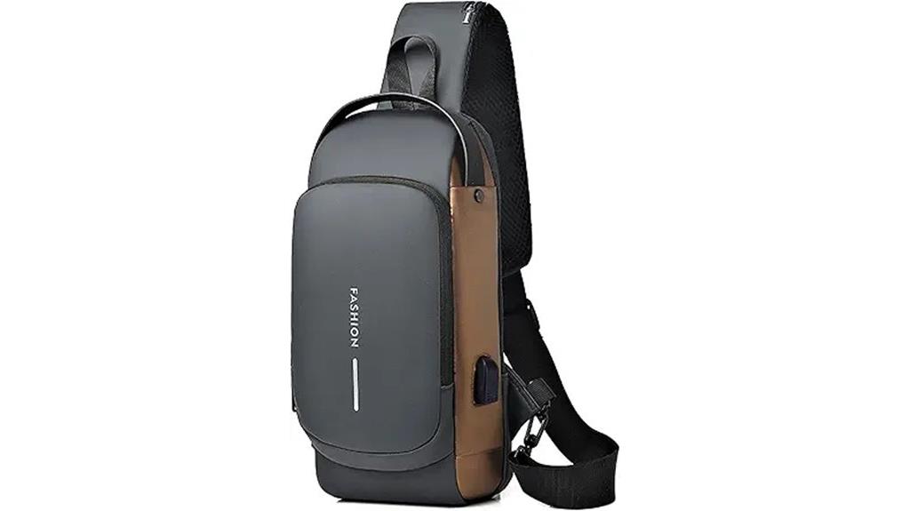 men s anti theft usb sling