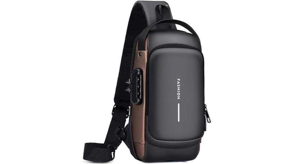 men s pu leather sling bag