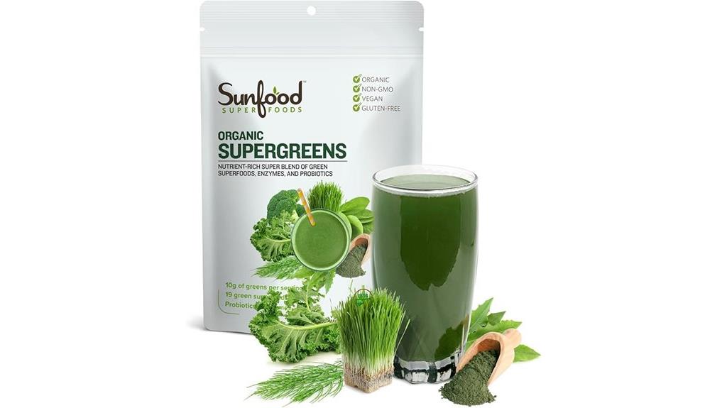 organic greens powder bag