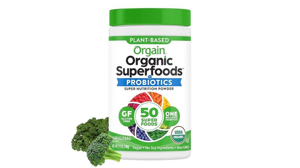 organic greens with probiotics