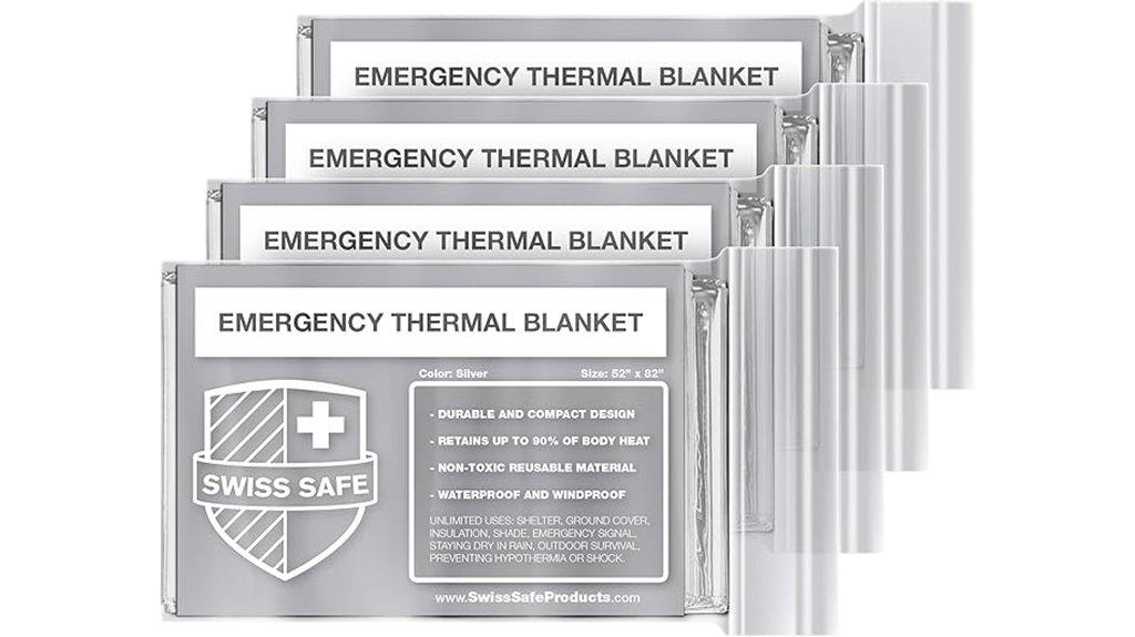 pack of four emergency blankets