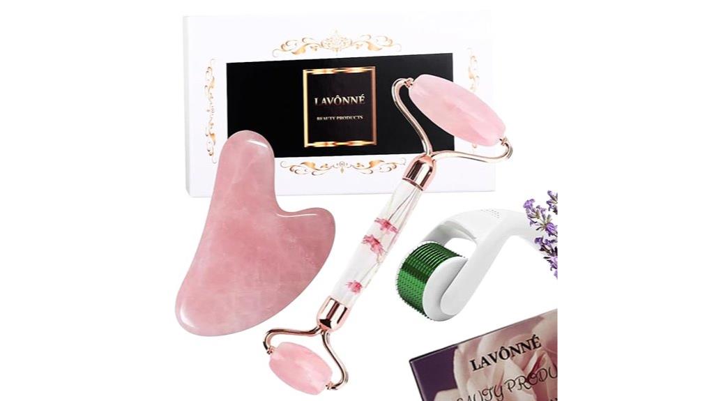 pink rose quartz set