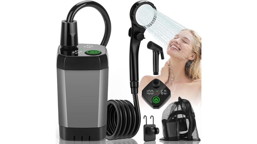 rechargeable led camping shower