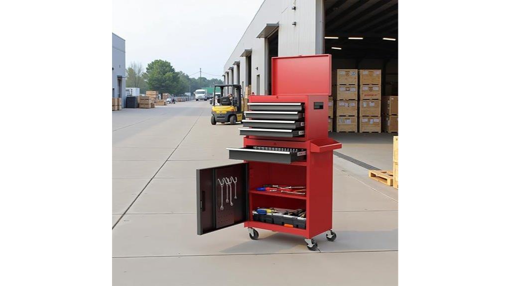 red steel rolling chest