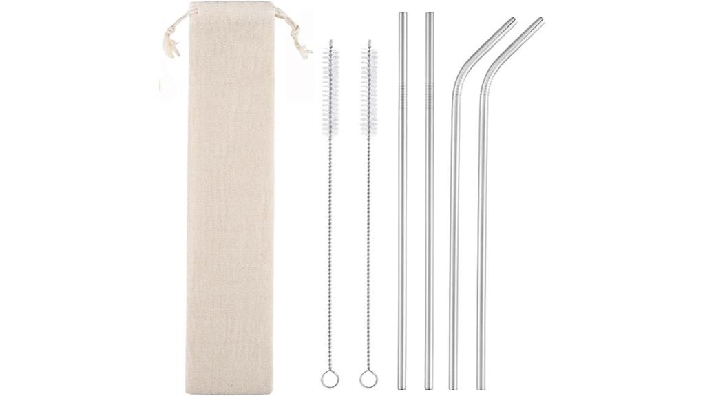 reusable metal straws kit
