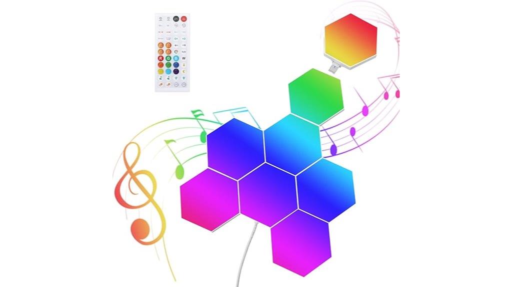 rgb hexagon wall lights