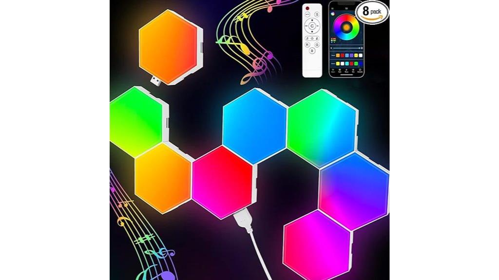 rgb hexagon wall panels