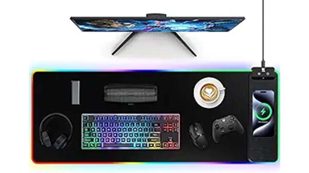 rgb lit wireless mouse pad