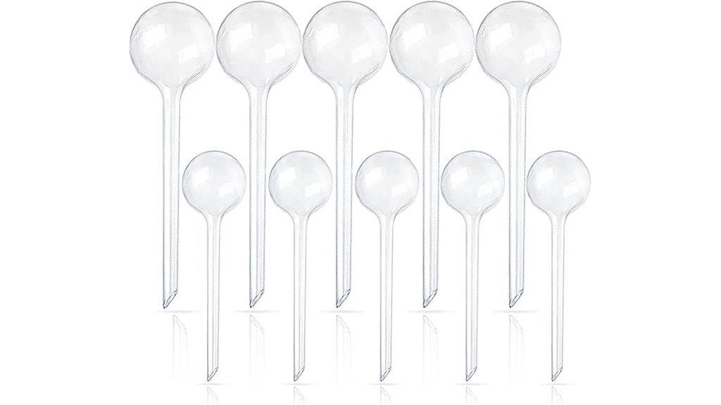 set of ten transparent watering globes