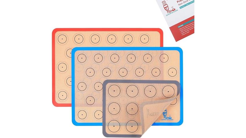 set of three silicone mats