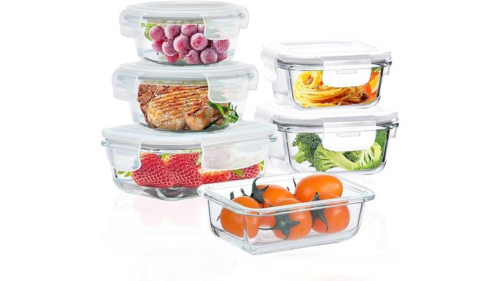 six pack glass storage containers