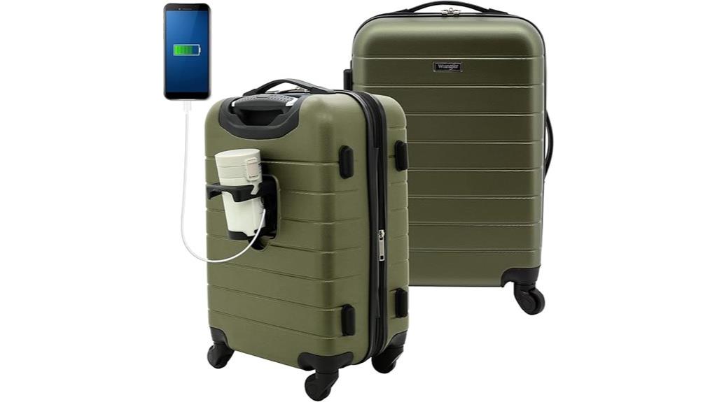 smart luggage with cup
