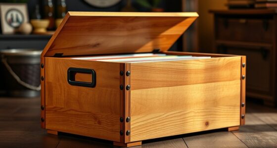stylish wooden record crates