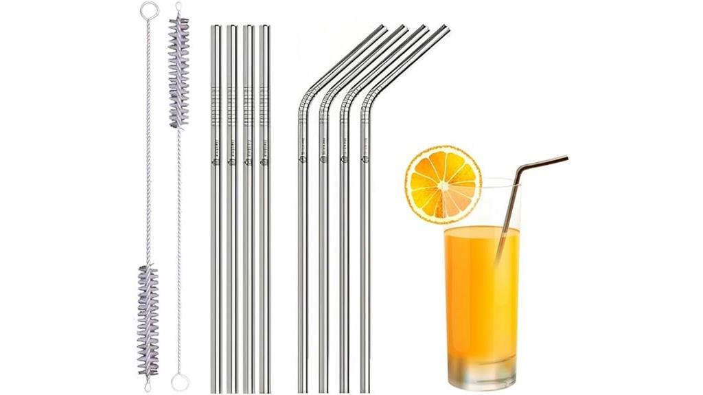 ten metal straw set