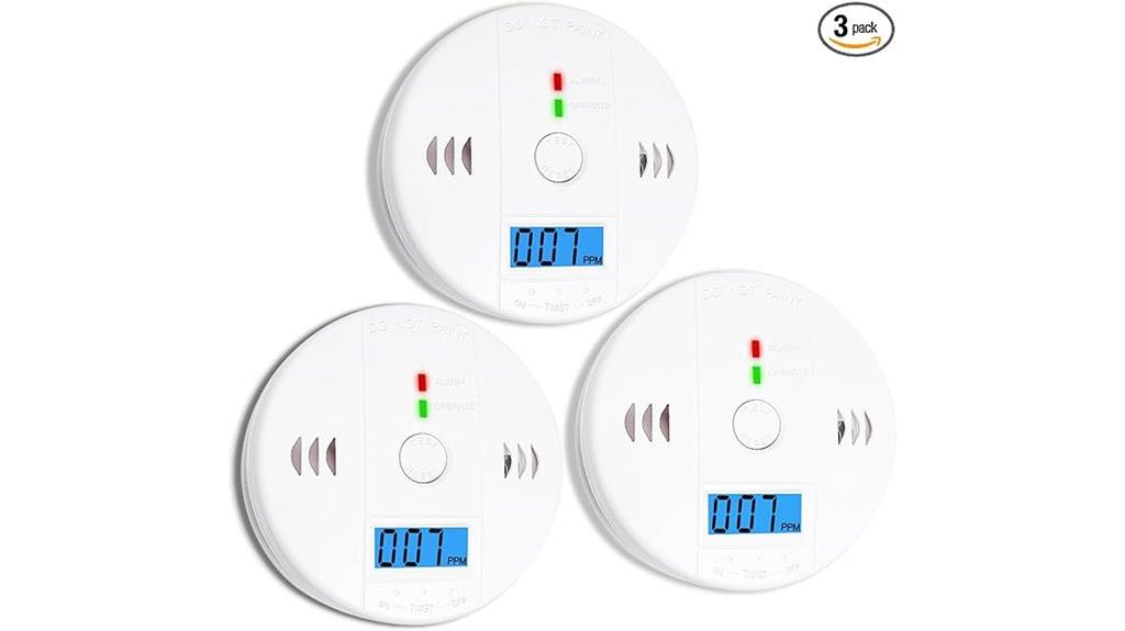 three carbon monoxide detectors