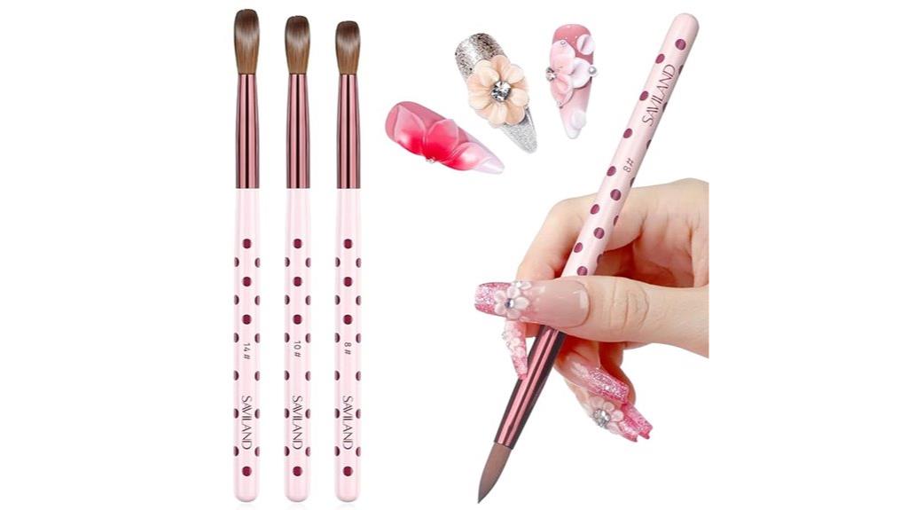 three piece nail brush set