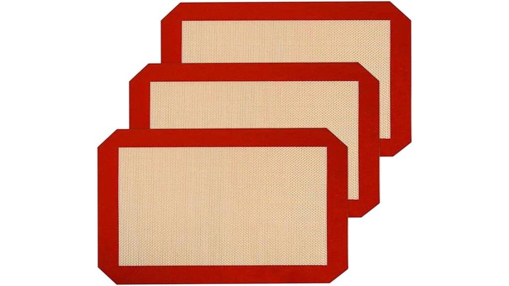 three piece silicone baking mats
