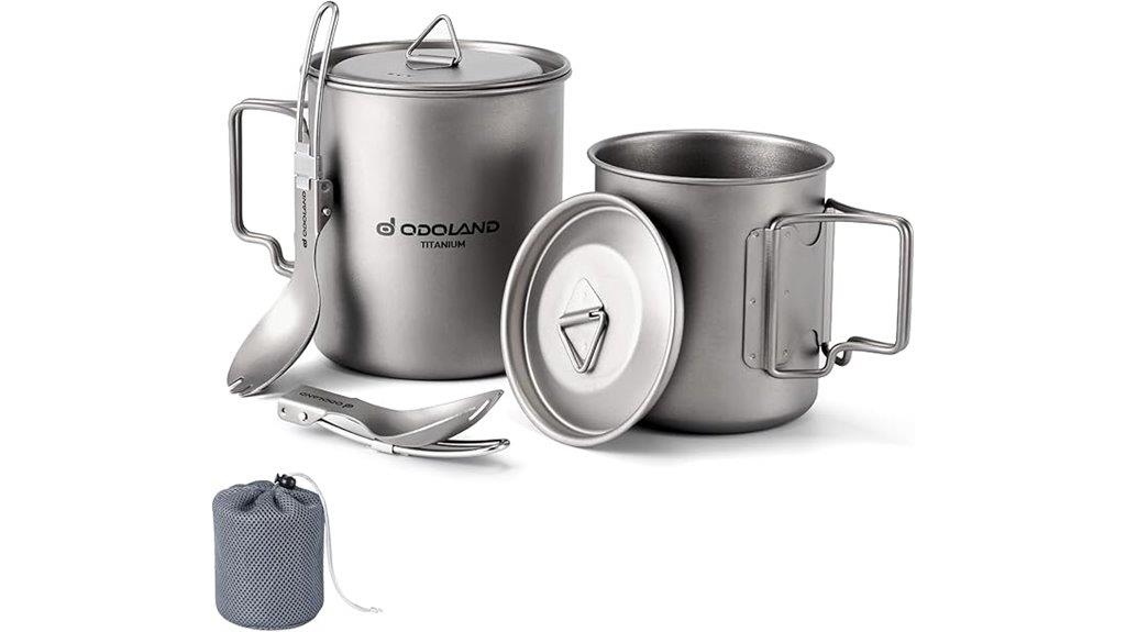 titanium camping cookware set