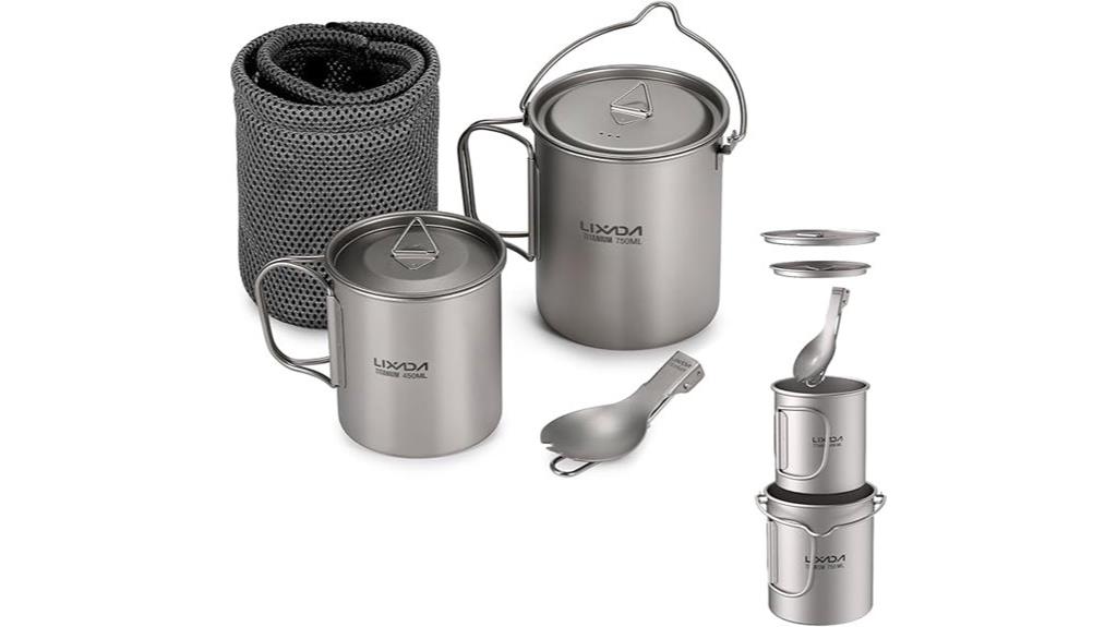 titanium camping cookware set