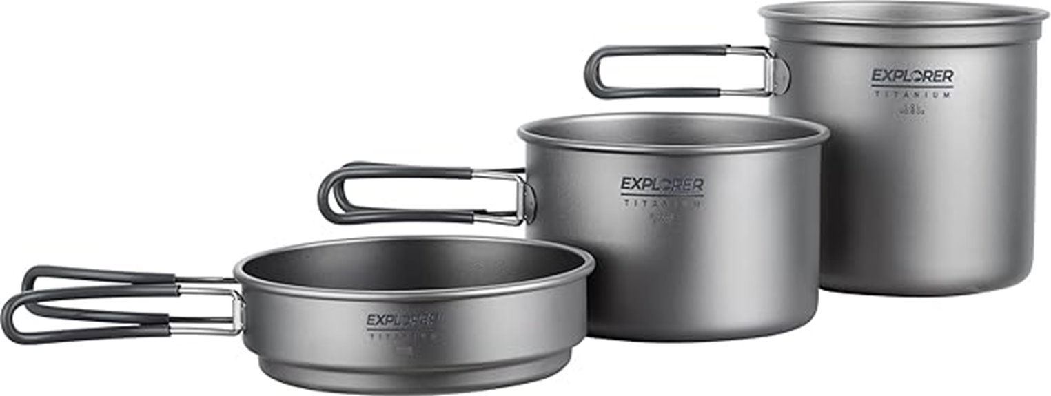 titanium camping cookware set