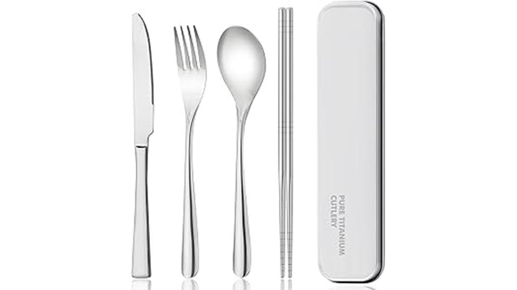 titanium travel tableware set