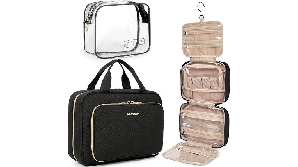 travel friendly transparent toiletry organizer