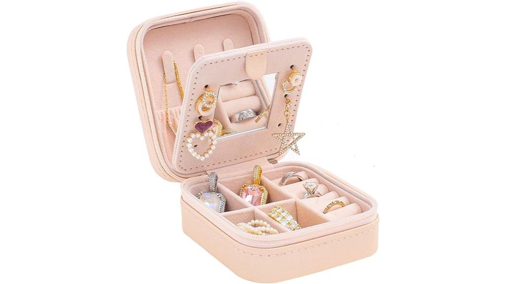 travel jewelry case with mirror