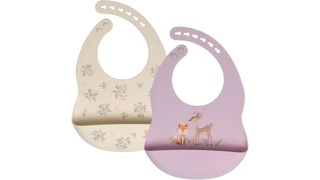 two pack baby silicone bibs