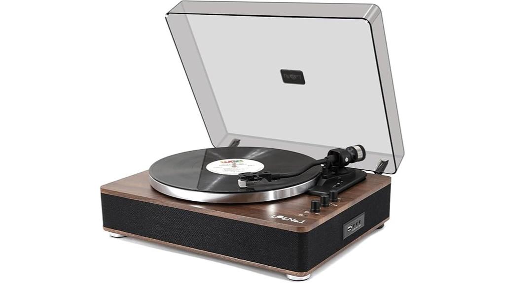 vinyl player with speakers