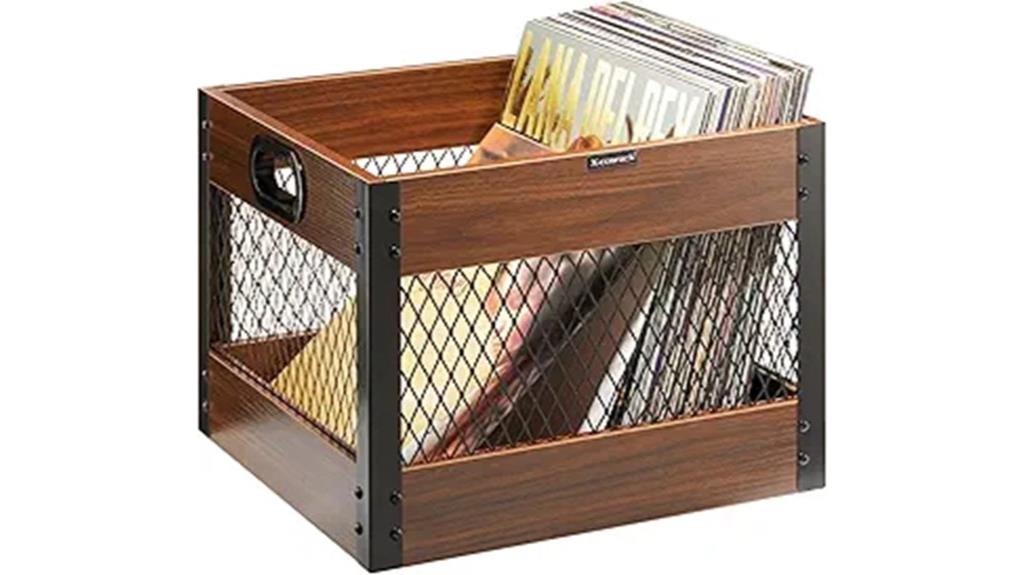 vinyl record storage crate