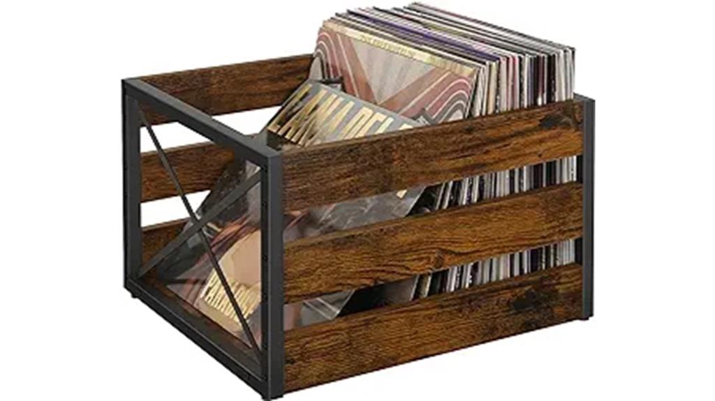 vinyl records storage crate