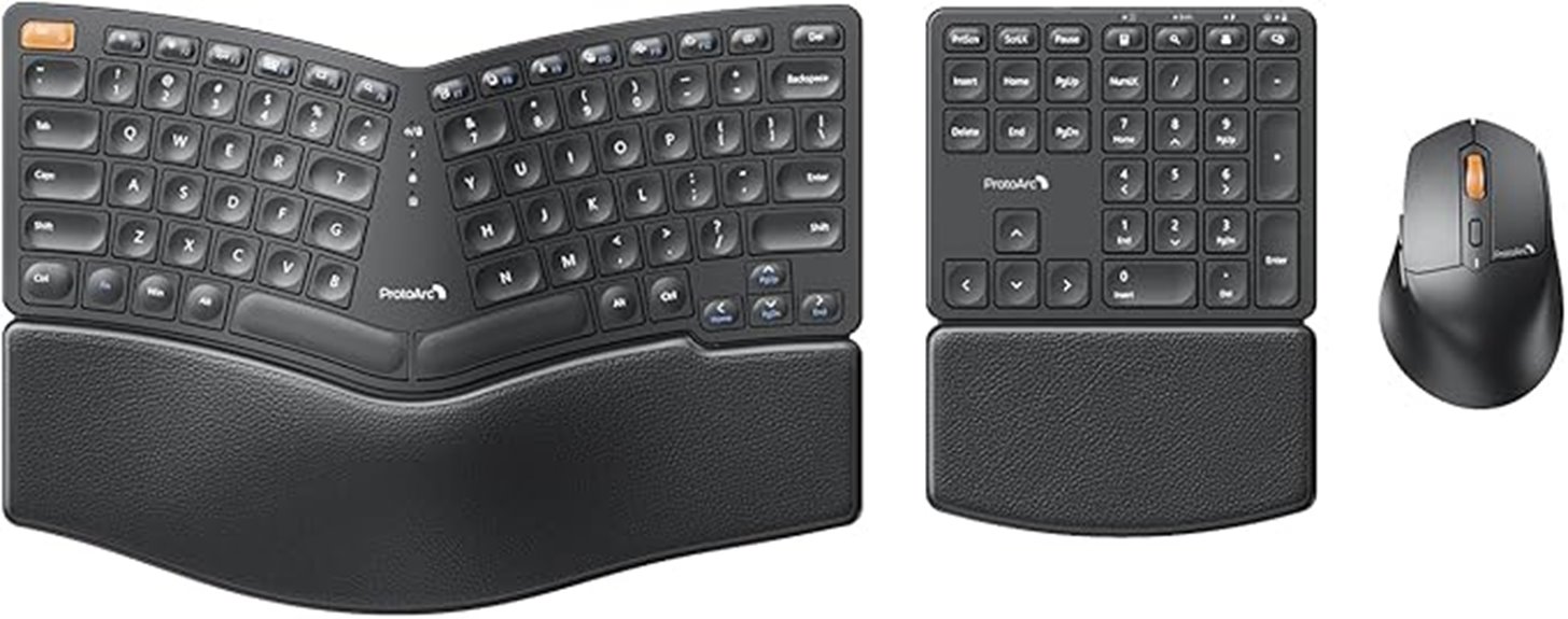 wireless ergonomic keyboard combo