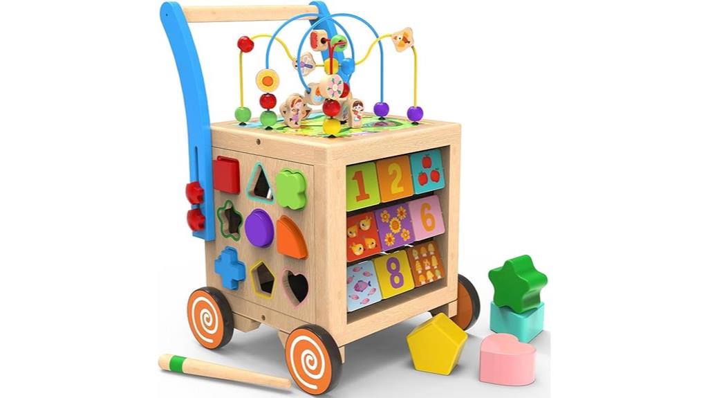 wooden baby activity cube