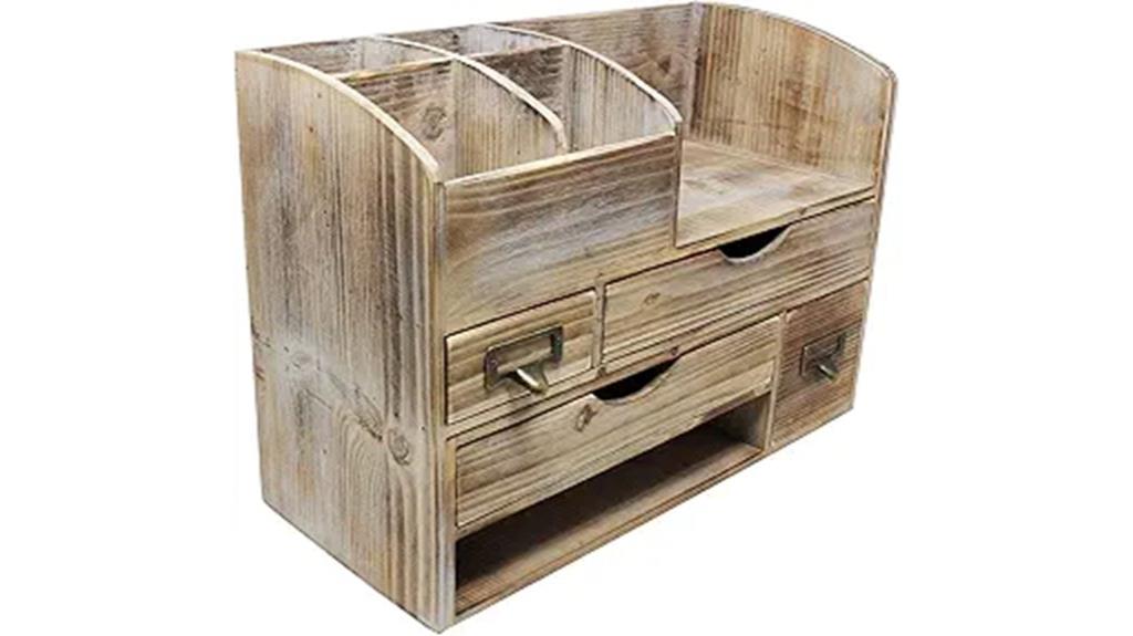 wooden office desk organizer