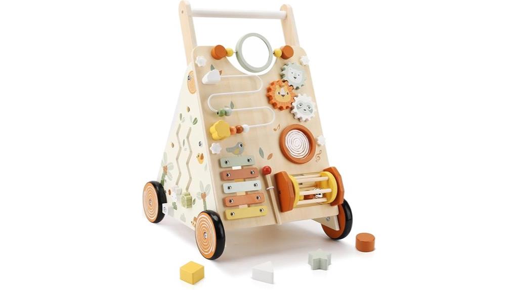 wooden toddler activity walker