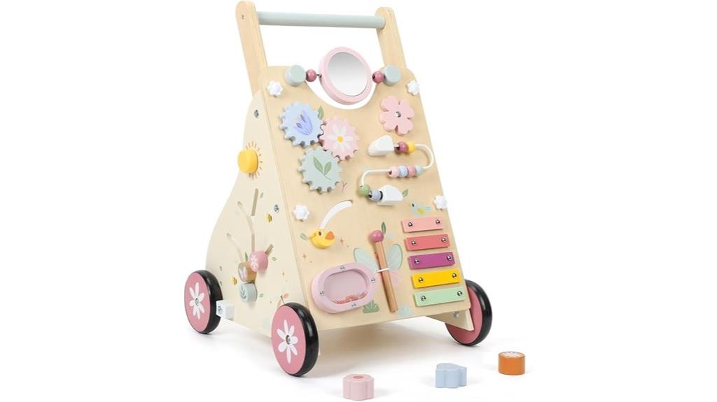 wooden toddler activity walker