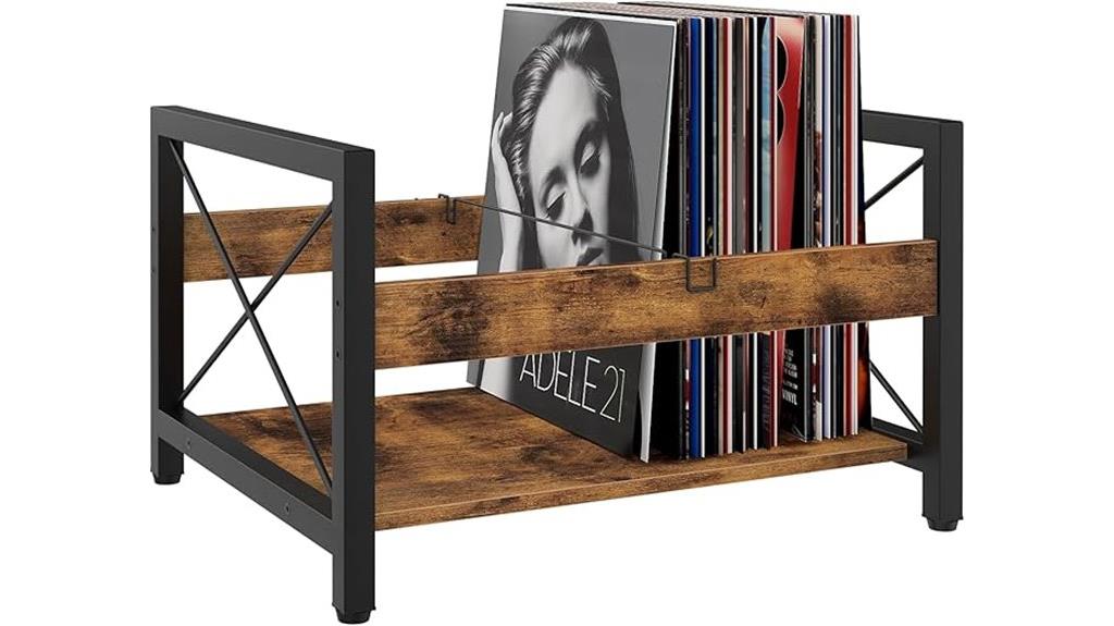 wooden vinyl record storage