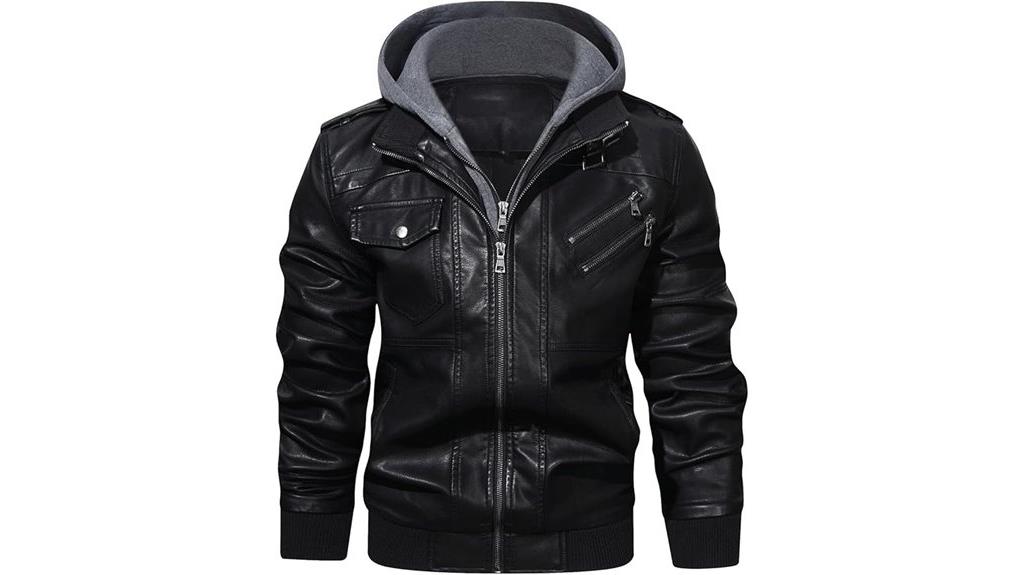 casual faux leather jacket