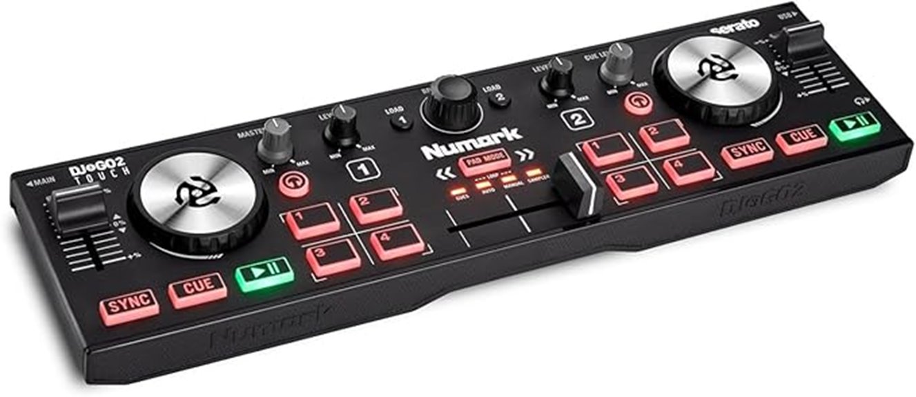 compact dj controller with touch